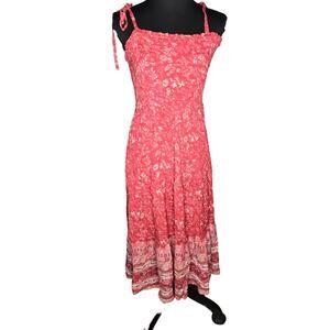 Knox Rose Floral Smocked Midi Dress Size: S